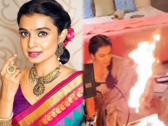 Imlie fame actress Mayuri Deshmukh saved herself from a fire | VIDEO : शूटींगदरम्यान मयुरी देशमुखच्या साडीला लागली आग, थोडक्यात टळली मोठी दुर्घटना Imlie fame actress Mayuri Deshmukh saved herself from a fire | VIDEO : शूटींगदरम्यान मयुरी देशमुखच्या साडीला लागली आग, थोडक्यात टळली मोठी दुर्घटना