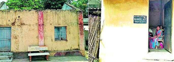 Aheri's anganwadi filled in kitchen shed | किचन शेडमध्ये भरते अहेरीची अंगणवाडी Aheri's anganwadi filled in kitchen shed | किचन शेडमध्ये भरते अहेरीची अंगणवाडी