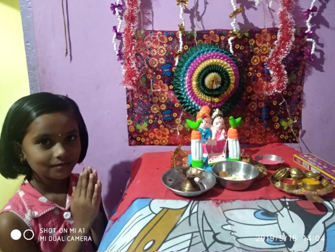 Establishment of rosemary | गुलाबाईची कसमादेत घरोघरी स्थापना Establishment of rosemary | गुलाबाईची कसमादेत घरोघरी स्थापना