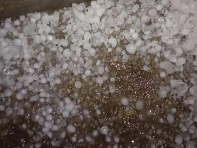 In the mean time; Hailing in many villages, huge loss of farmers | अवकाळी बरसला; अनेक गावांच्या शिवारात गारपीट, शेतकऱ्यांचे प्रचंड नुकसान