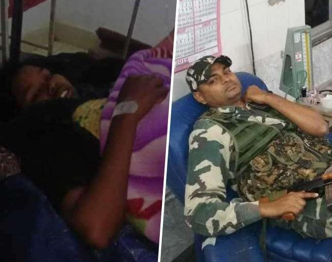 The clinic opened by the CRPF in the forest for the Naxalite woman, donate blood | नक्षलवादी महिलेसाठी सीआरपीएफने जंगलात उभारला दवाखाना, केले रक्तदान The clinic opened by the CRPF in the forest for the Naxalite woman, donate blood | नक्षलवादी महिलेसाठी सीआरपीएफने जंगलात उभारला दवाखाना, केले रक्तदान