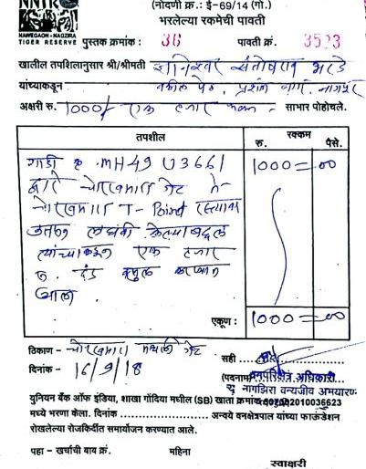 Fined for peeing in Navegaonbandh-Nagzirra Tiger Reserve | नवेगावबांध-नागझिरा व्याघ्र प्रकल्पात लघुशंका करणे भोवले Fined for peeing in Navegaonbandh-Nagzirra Tiger Reserve | नवेगावबांध-नागझिरा व्याघ्र प्रकल्पात लघुशंका करणे भोवले