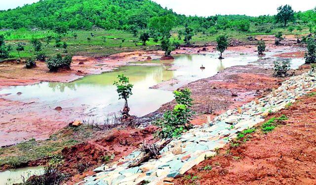 Due to heavy rains the forest lakes have flown | मुसळधार पावसामुळे वन तलाव फुटले Due to heavy rains the forest lakes have flown | मुसळधार पावसामुळे वन तलाव फुटले