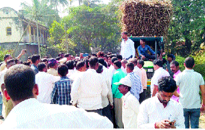 Sugarcane transported by 'Swabhimani' | ‘स्वाभिमानी’ने रोखली ऊस वाहतूक Sugarcane transported by 'Swabhimani' | ‘स्वाभिमानी’ने रोखली ऊस वाहतूक