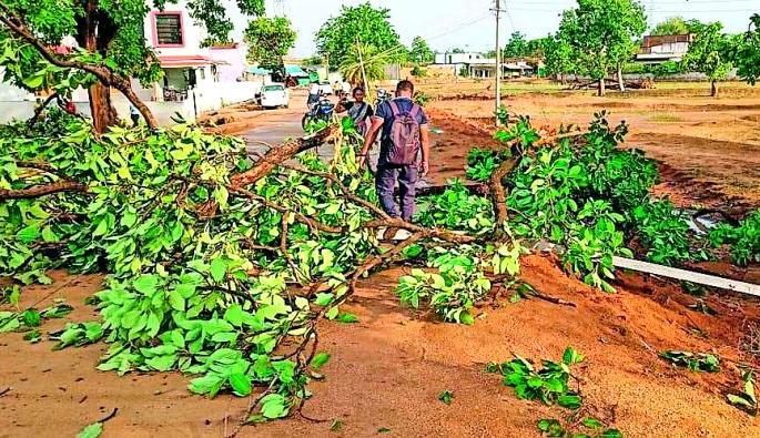 Heavy rains and hail hit Korchi taluka | कोरची तालुक्याला वादळी पाऊस, गारपिटीचा तडाखा Heavy rains and hail hit Korchi taluka | कोरची तालुक्याला वादळी पाऊस, गारपिटीचा तडाखा
