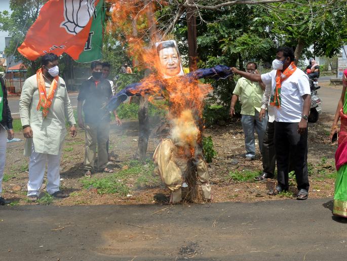 Anti-China protests in the city | शहरात चीनविरोधात आंदोलने Anti-China protests in the city | शहरात चीनविरोधात आंदोलने