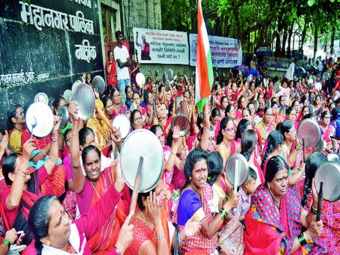 Thalinad of Anganwadi Sevikas | अंगणवाडी सेविकांचा थाळीनाद Thalinad of Anganwadi Sevikas | अंगणवाडी सेविकांचा थाळीनाद