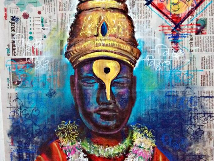 Ashadi Ekadashi Special; Vithu Mauli appeared on the page of 'Lokmat' | आषाढी एकादशी विशेष; ‘लोकमत’च्या पानावर साकारली विठू माऊली Ashadi Ekadashi Special; Vithu Mauli appeared on the page of 'Lokmat' | आषाढी एकादशी विशेष; ‘लोकमत’च्या पानावर साकारली विठू माऊली