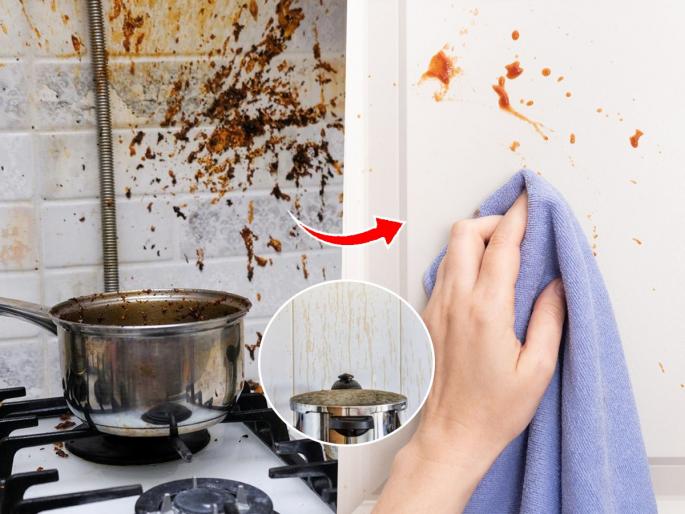 How To Clean Dirty Kitchen Tiles Easy Remedy : 1 Easy Trick to Clean Sticky Kitchen Tiles; Layers of blistering, spots will be shiny | किचनच्या तेलकट-मेणचट टाइल्स स्वच्छ करण्याची १ सोपी युक्ती, डाग होतील गायब-टाइल्स चकचकीत