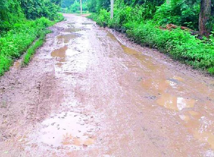The Bijepar-Maramjob road became muddy | बिजेपार-मरामजोब रस्ता झाला चिखलमय The Bijepar-Maramjob road became muddy | बिजेपार-मरामजोब रस्ता झाला चिखलमय