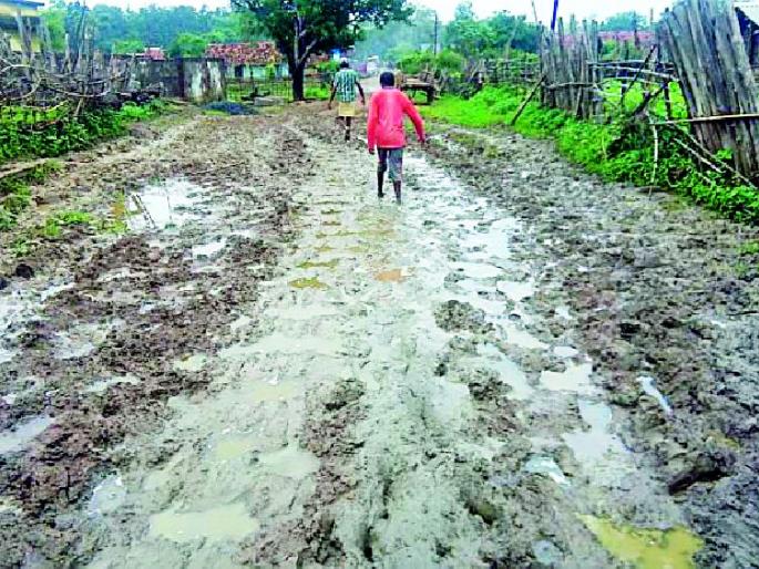 On the road to Timur, the mud mounts | तिमरमच्या रस्त्यावर फूटभर चिखल