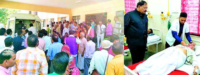 In front of the collectors | जिल्हाधिकाऱ्यांच्या दालनासमोर वृद्धेला भोवळ