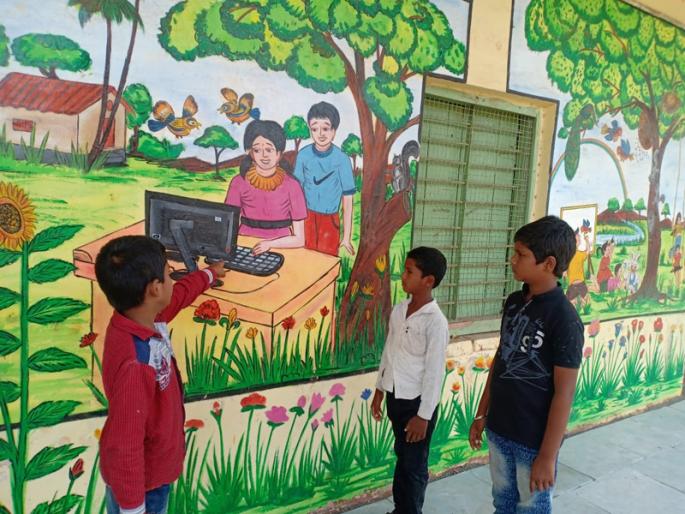 The addition of self-study; The walls of ZP school in Degaon have become talkative! | स्वअध्ययनाची जोड; देगाव येथील झेडपी शाळेच्या भिंती झाल्या बोलक्या ! The addition of self-study; The walls of ZP school in Degaon have become talkative! | स्वअध्ययनाची जोड; देगाव येथील झेडपी शाळेच्या भिंती झाल्या बोलक्या !