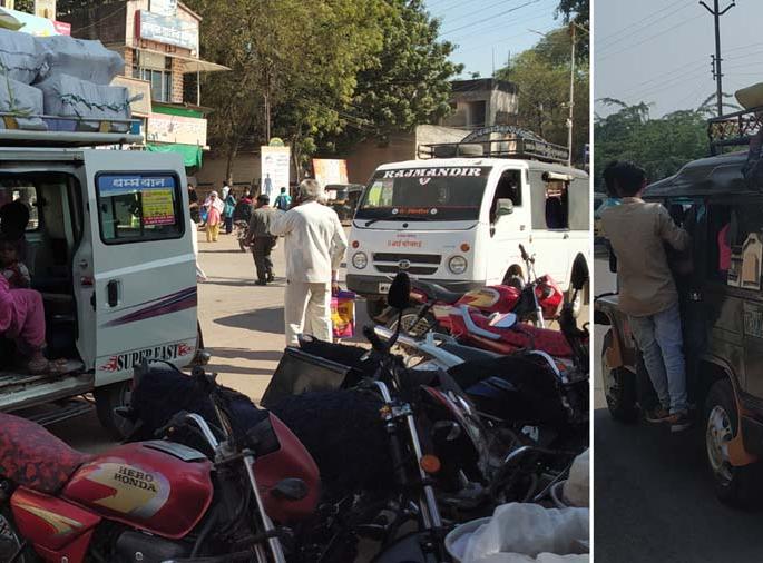 Transport traffic during the road safety campaign | रस्ता सुरक्षा अभियान काळातच वाहतुकीचा बोजवारा Transport traffic during the road safety campaign | रस्ता सुरक्षा अभियान काळातच वाहतुकीचा बोजवारा