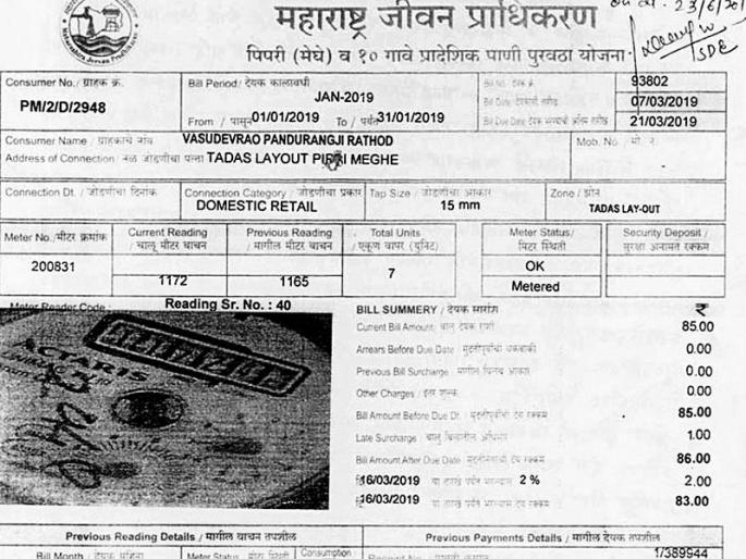 Shortage of water, however, payment charge | पाणीवापर अल्प, तरी देयक आकारणी