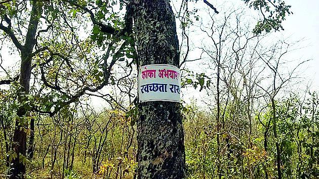 Nails for the trees in the sanctuary | अभयारण्यातील वृक्षांना सूचना फलकांसाठी ठोकले खिळे