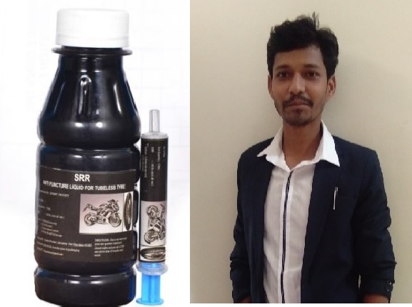 'Rancho' in Bhandara district; Overcome unemployment by creating puncture free chemicals |  भंडारा जिल्ह्यातील माेहरणाचा रँचो; पंक्चर फ्री रसायन तयार करून बेरोजगारीवर मात