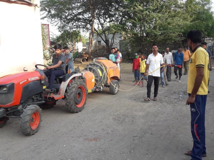 Disinfectant spraying here at Deshmane | देशमाने येथे जंतूनाशक फवारणी Disinfectant spraying here at Deshmane | देशमाने येथे जंतूनाशक फवारणी