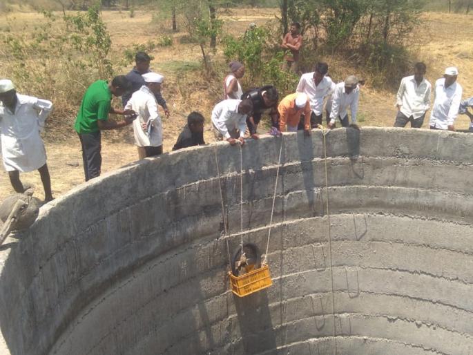 Lived in a well in Igatpuri taluka | इगतपुरी तालुक्यात विहिरीत पडलेल्या बिबट्याला जीवदान Lived in a well in Igatpuri taluka | इगतपुरी तालुक्यात विहिरीत पडलेल्या बिबट्याला जीवदान