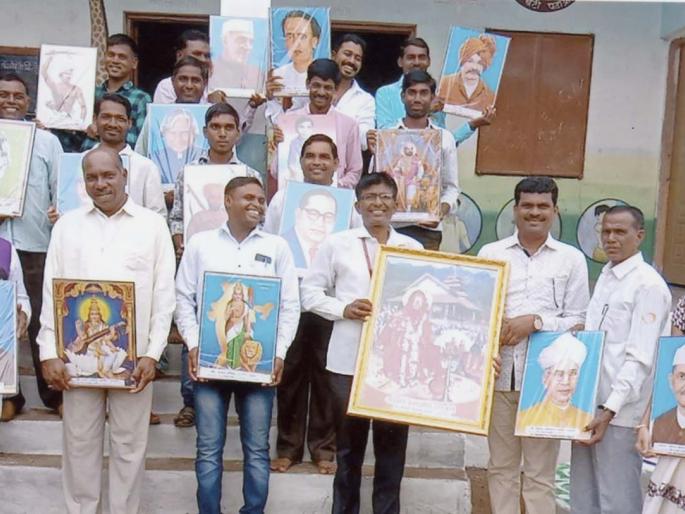 Visit images from the villagers at the Shizway Zip School | शेजवे जि़प शाळेला ग्रामस्थांकडून प्रतिमा भेट Visit images from the villagers at the Shizway Zip School | शेजवे जि़प शाळेला ग्रामस्थांकडून प्रतिमा भेट