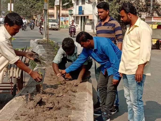 Six bilinguals were adopted by the service organization at Bhusawal for beautification | भुसावळ येथे सेवाभावी संस्थेने सुशोभिकरणासाठी दत्तक घेतले सहा दुभाजक Six bilinguals were adopted by the service organization at Bhusawal for beautification | भुसावळ येथे सेवाभावी संस्थेने सुशोभिकरणासाठी दत्तक घेतले सहा दुभाजक