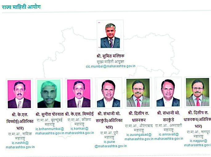 Misinformation about Retired Commissioners flashed on the Commission's website | सेवानिवृत्त आयुक्तांबाबत माहिती आयोगाच्या संकेतस्थळावर झळकतेय चुकीची माहिती Misinformation about Retired Commissioners flashed on the Commission's website | सेवानिवृत्त आयुक्तांबाबत माहिती आयोगाच्या संकेतस्थळावर झळकतेय चुकीची माहिती