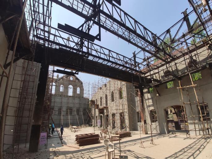 Keshavrao Theater in Kolhapur is in shape, work is speeding up as technical difficulties are resolved | कोल्हापुरातील केशवराव नाट्यगृहाला आकार, रुफकाम सुरू; तांत्रिक अडचणी दूर झाल्याने कामाला गती Keshavrao Theater in Kolhapur is in shape, work is speeding up as technical difficulties are resolved | कोल्हापुरातील केशवराव नाट्यगृहाला आकार, रुफकाम सुरू; तांत्रिक अडचणी दूर झाल्याने कामाला गती