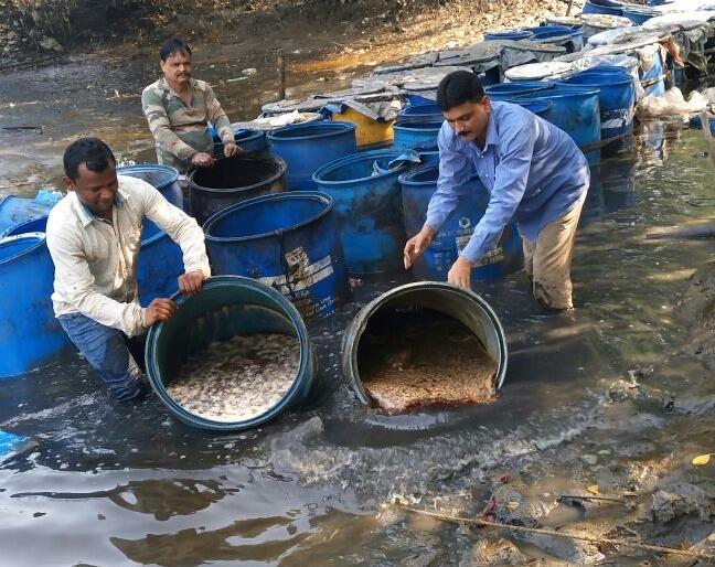 Action on the Charge of the Excise Duty lamp: Seized of five lakhs of cash with chemicals | उत्पादन शुल्कची दिव्यातील हातभट्टीवर कारवाई : रसायनासह पाच लाखांचा ऐवज जप्त Action on the Charge of the Excise Duty lamp: Seized of five lakhs of cash with chemicals | उत्पादन शुल्कची दिव्यातील हातभट्टीवर कारवाई : रसायनासह पाच लाखांचा ऐवज जप्त