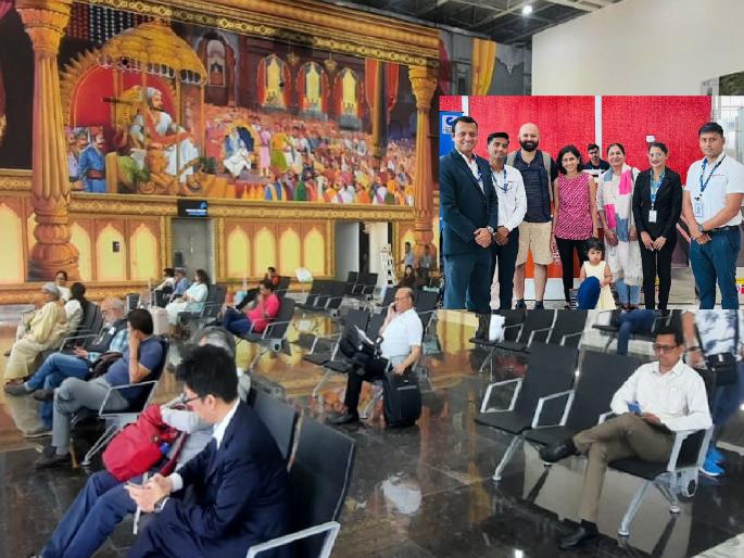 Terminal building at Kolhapur airport opened for passengers on Friday | कोल्हापूर विमानतळावरील टर्मिनल बिल्डिंग खुली, सौंदर्याने प्रवासी भारावले Terminal building at Kolhapur airport opened for passengers on Friday | कोल्हापूर विमानतळावरील टर्मिनल बिल्डिंग खुली, सौंदर्याने प्रवासी भारावले