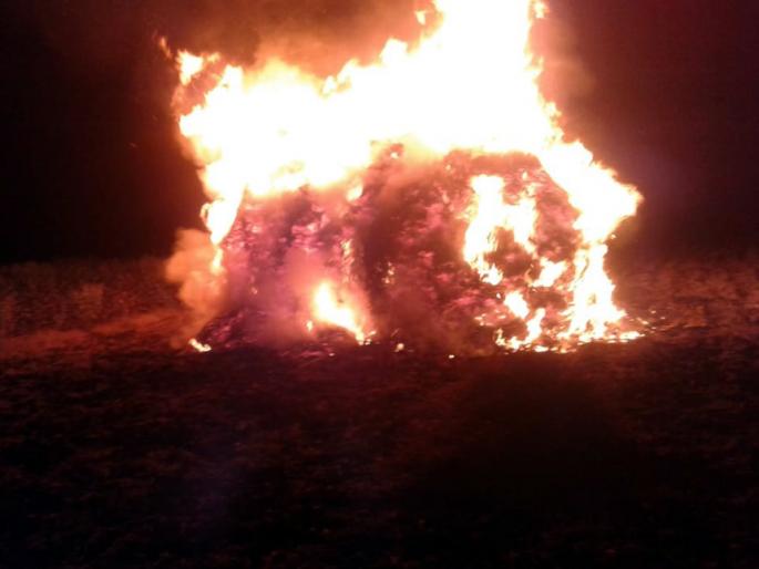 Parbhani: The loss of the farmer due to the burning of soya bean | परभणी : सोयाबीनच्या गंजीला आग लागून शेतकऱ्याचे नुकसान Parbhani: The loss of the farmer due to the burning of soya bean | परभणी : सोयाबीनच्या गंजीला आग लागून शेतकऱ्याचे नुकसान