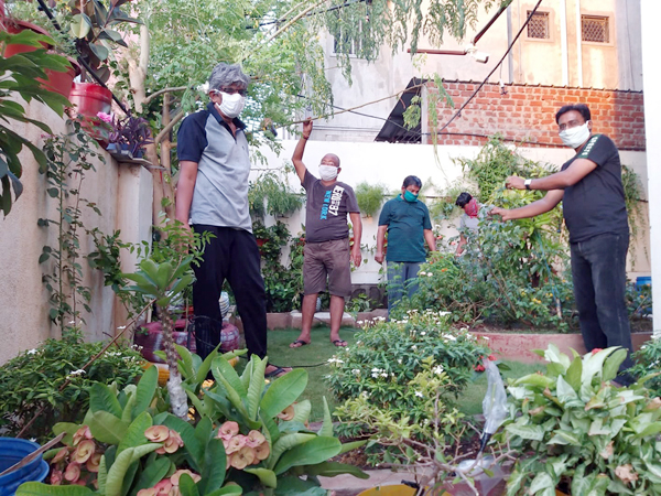 Good News; Hundreds of flowering gardens in the parking lot ...! | अपार्टमेंटमधील सदस्यांनी पार्किंगच्या मोकळ्या जागेत शेकडो रोपांची फुलविली बाग...! Good News; Hundreds of flowering gardens in the parking lot ...! | अपार्टमेंटमधील सदस्यांनी पार्किंगच्या मोकळ्या जागेत शेकडो रोपांची फुलविली बाग...!