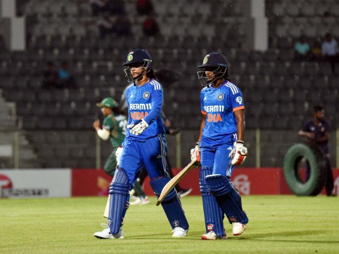 banw vs indw indian women cricket team win the match by 19 runs 2nd T20I has been called off due to rain | BANW vs INDW: भारताचा झंझावात कायम; पावसाची 'बॅटिंग' अन् बांगलादेशचा सलग दुसरा पराभव