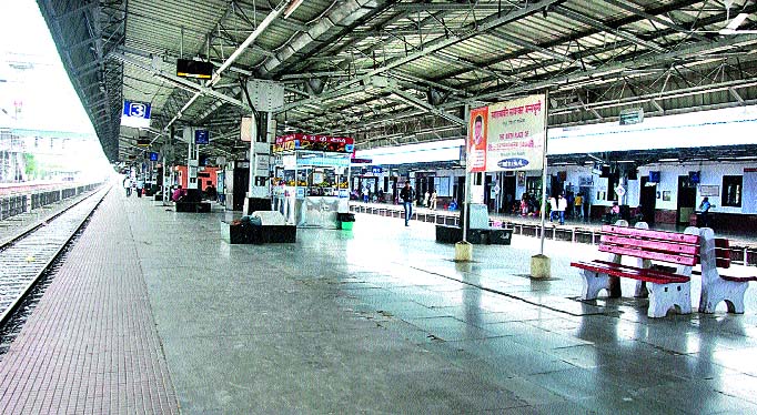 Sinnata at the railway station | रेल्वेस्थानकावर सन्नाटा Sinnata at the railway station | रेल्वेस्थानकावर सन्नाटा