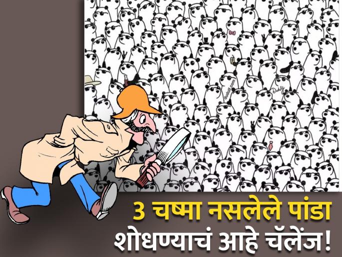 Optical Illusion : Can you find 3 pandas without sunglasses in photo 99 percent fail | जीनिअस असाल तर या फोटोतील 3 चष्मा नसलेले पांडा शोधा, 99 टक्के लोक झालेत फेल!