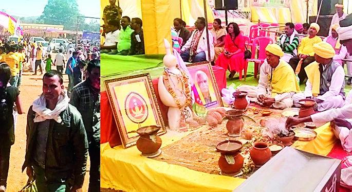 People from Kachargad-Dhanegaon, | कचारगड-धनेगावात उसळला भाविकांचा जनसागर People from Kachargad-Dhanegaon, | कचारगड-धनेगावात उसळला भाविकांचा जनसागर