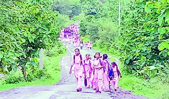Leaving the students in the jungle, the bus returned | विद्यार्थिनींना जंगलात सोडून बस परतली
