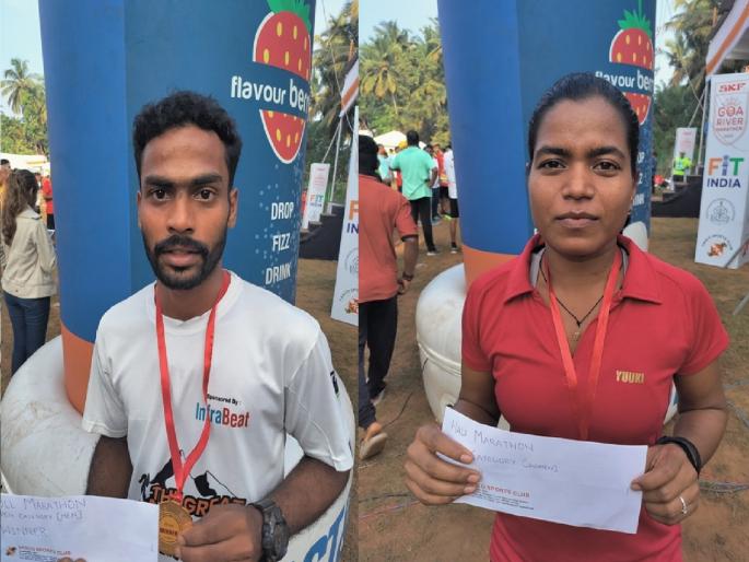 Nilesh Kulaye, Urmila Bani win in River Marathon | रिव्हर मॅरेथॉनमध्ये नीलेश कुळये, उर्मिला बानी यांची बाजी Nilesh Kulaye, Urmila Bani win in River Marathon | रिव्हर मॅरेथॉनमध्ये नीलेश कुळये, उर्मिला बानी यांची बाजी