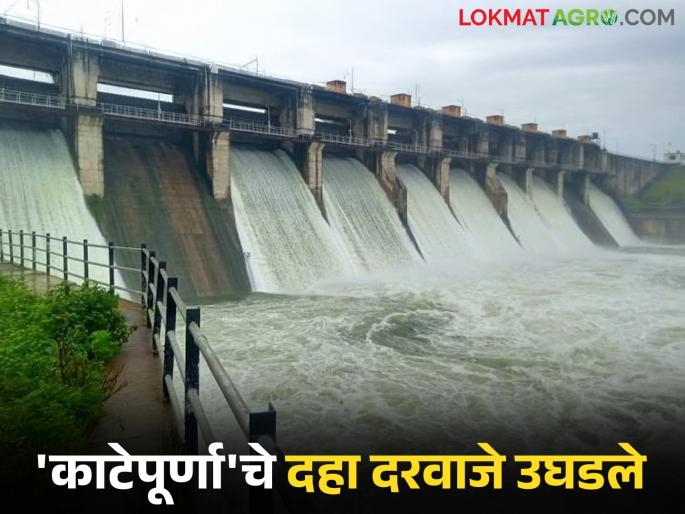 Discharge from 'Katepurna' dam starts at 494.82 cubic meters per second; Alert issued to villages on the banks of Katepurna river | 'काटेपूर्णा' धरणातून ४९४.८२ घनमीटर प्रति सेकंदाने विसर्ग सुरू; काटेपूर्णा नदी काठावरील गावांना सतर्कतेचा इशारा