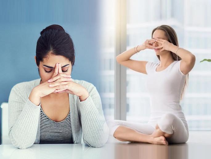 Easy Remedies for Headaches or Migraine : Do you suffer from headaches, migraines? Do 4 exercises in 10 minutes of sitting, easy solution to reduce headache... | सारखं डोकं दुखतं, मायग्रेनचा त्रास होतो? बसल्या बसल्या १० मिनिटांत करा ४ व्यायाम, डोकेदुखी कमी करण्याचा सोपा उपाय...