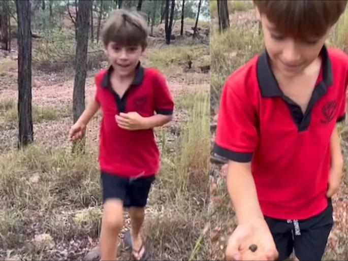 Seven year old boy found sapphire worth 8 lakhs during walking in the park | पार्कमध्ये खेळता खेळता मालामाल झाला 7 वर्षाचा मुलगा, सापडली अशी वस्तू बघून सगळे अवाक्... Seven year old boy found sapphire worth 8 lakhs during walking in the park | पार्कमध्ये खेळता खेळता मालामाल झाला 7 वर्षाचा मुलगा, सापडली अशी वस्तू बघून सगळे अवाक्...