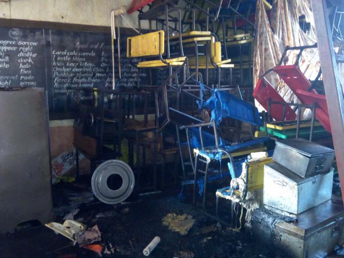Shortcricket burned fire in the school room, burnt alive millions of materials | रत्नागिरी : शॉर्टसर्किटने शाळेतील खोलीला आग, लाखोंचे साहित्य जळून खाक