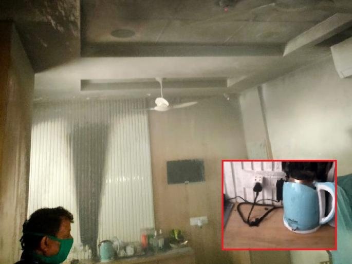 Short circuit due to water heating kettle, flare of fire in United Hospital | पाणी गरम करण्याच्या केटलीला शॉटसर्किट, युनाइटेड हॉस्पिटलमधील घटना Short circuit due to water heating kettle, flare of fire in United Hospital | पाणी गरम करण्याच्या केटलीला शॉटसर्किट, युनाइटेड हॉस्पिटलमधील घटना