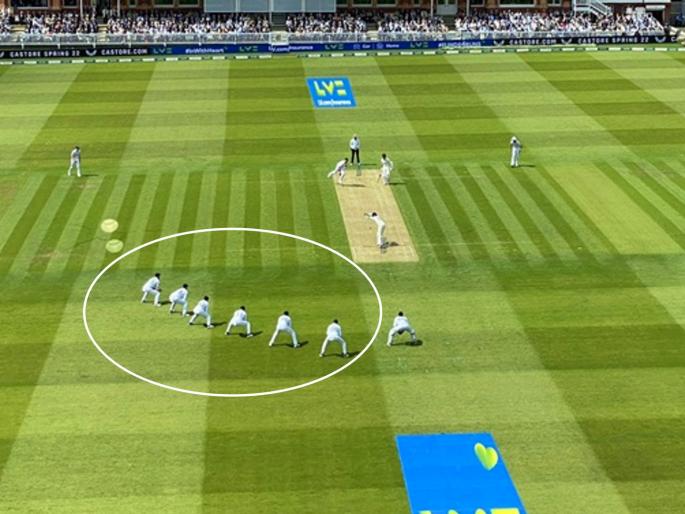 eng vs nz lords test 6 fielders in slip photo viral social media head coach brendon mccullum aggresive impact | 6 Fielders in Slips, Eng vs Nz Viral Photo: स्लिपमध्ये तब्बल ६ फिल्डर्स... इंग्लंडची नवी रणनिती Social Media वर हिट!