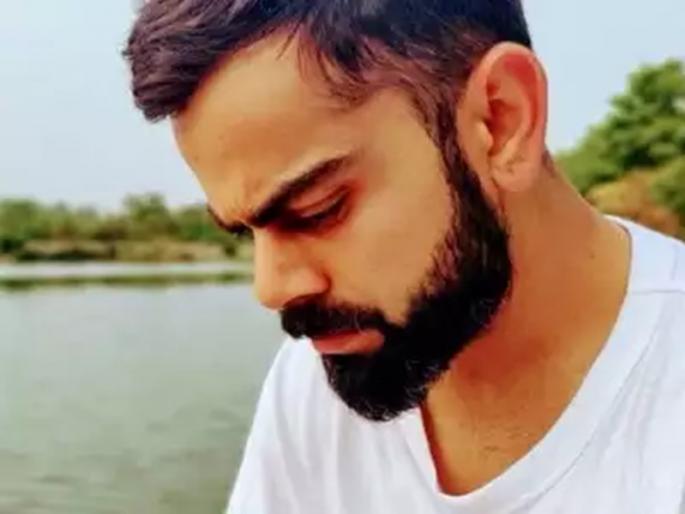 Seeing Virat Kohli's t-shirt not seen, the photo went viral | विराट कोहलीच्या टी-शर्टमध्ये दिसायला नको ते दिसलं, फोटो झाला वायरल