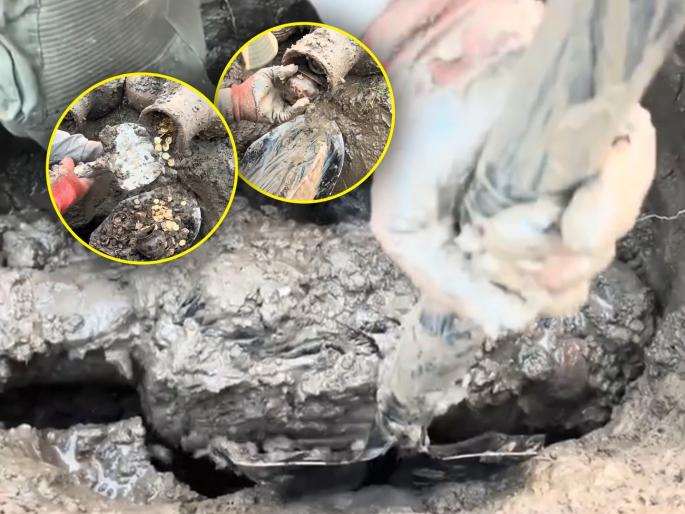 Man digging ground searching for treasure suddenly saw big boxes changed his life | जमिनीखाली खजिना शोधत होता, सापडलं असं काही चक्रावून गेलं डोकं... Man digging ground searching for treasure suddenly saw big boxes changed his life | जमिनीखाली खजिना शोधत होता, सापडलं असं काही चक्रावून गेलं डोकं...