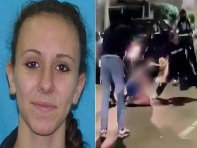 VIDEO : Woman beaten by bike riders after she honked at them in America | Shocking! महिलेने हॉर्न वाजवला म्हणून संतापले बाइकर्स, मुलीसमोरच आईला केली बेदम मारहाण VIDEO : Woman beaten by bike riders after she honked at them in America | Shocking! महिलेने हॉर्न वाजवला म्हणून संतापले बाइकर्स, मुलीसमोरच आईला केली बेदम मारहाण