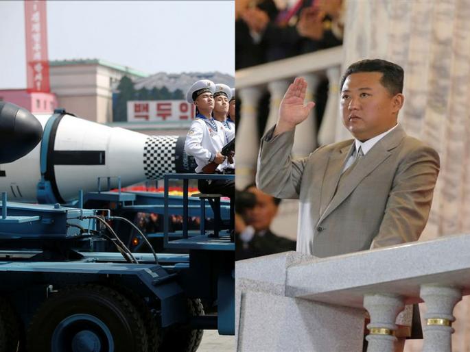 Kim Jong Un: Will drop atomic bomb on South Korea, America if war start; North Korea leader Open Threat | Kim Jong Un: ...तर अमेरिका, द. कोरियावर अणुबॉम्ब टाकणार; किम जोंग उनची उघड धमकी Kim Jong Un: Will drop atomic bomb on South Korea, America if war start; North Korea leader Open Threat | Kim Jong Un: ...तर अमेरिका, द. कोरियावर अणुबॉम्ब टाकणार; किम जोंग उनची उघड धमकी