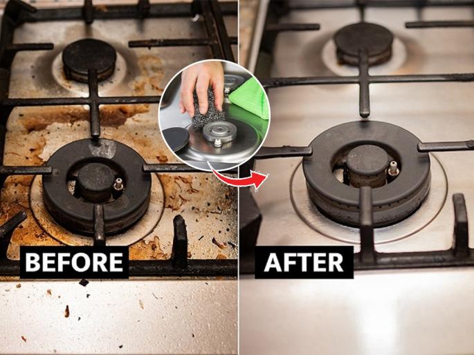 Know How To Clean The Gas Stove Burner at Home : A simple trick to clean a blackened gas burner, the burner will look like new... | काळाकुट्ट झालेला गॅस बर्नर स्वच्छ करण्याची सोपी ट्रिक, बर्नर दिसेल एकदम नव्यासारखा...