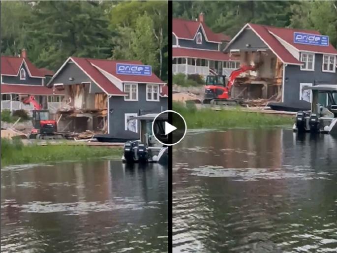 A person has been sacked from his job and he has broken down his boss's luxury bungalow | VIDEO:नोकरीवरून काढून टाकलं म्हणून तोडला बॉसचा आलिशान बंगला, पाहा व्हिडीओ A person has been sacked from his job and he has broken down his boss's luxury bungalow | VIDEO:नोकरीवरून काढून टाकलं म्हणून तोडला बॉसचा आलिशान बंगला, पाहा व्हिडीओ