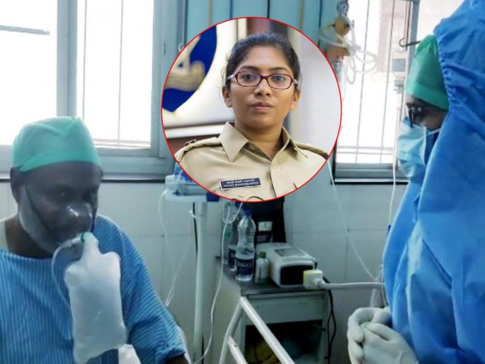 When SP Tejaswi Satpute goes to the ICU to give 'patience' to the coroned police personnel ... in solapur | SP तेजस्वी सातपुतेंनी घातलं पीपीई कीट, ICU मधील कोरोनाबाधित पोलिसाचं मन केलं धीट When SP Tejaswi Satpute goes to the ICU to give 'patience' to the coroned police personnel ... in solapur | SP तेजस्वी सातपुतेंनी घातलं पीपीई कीट, ICU मधील कोरोनाबाधित पोलिसाचं मन केलं धीट